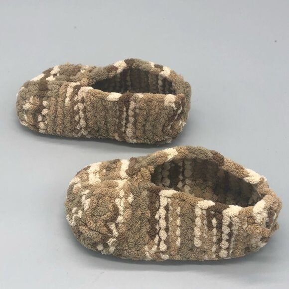 Kids Handmade Knitted Camo Slippers soft 6.6" long READ - Picture 6 of 10